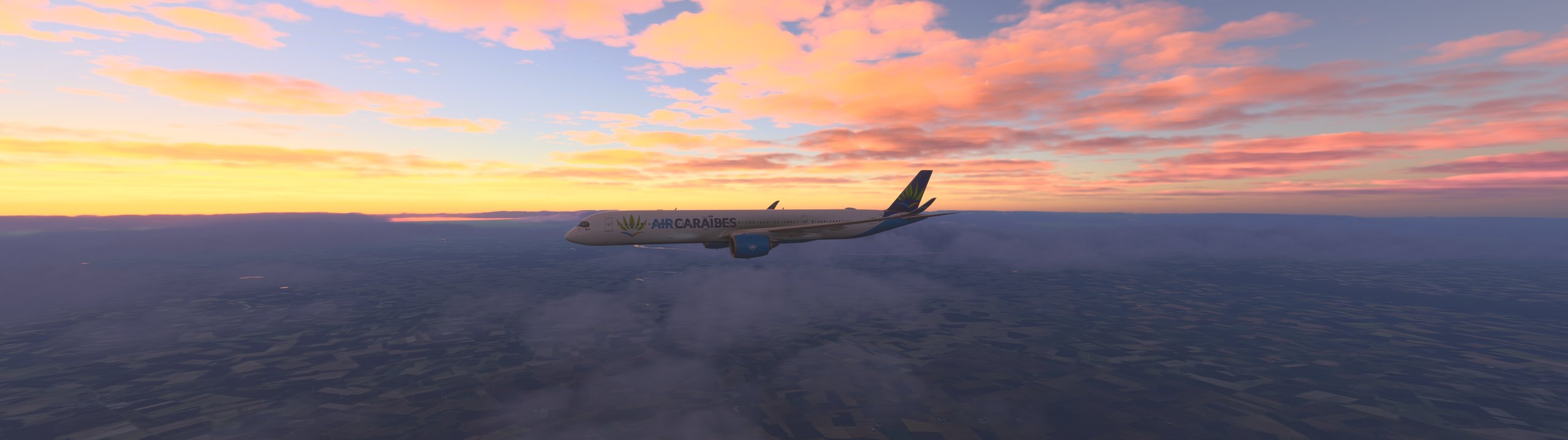 Coucher de soleil en vol