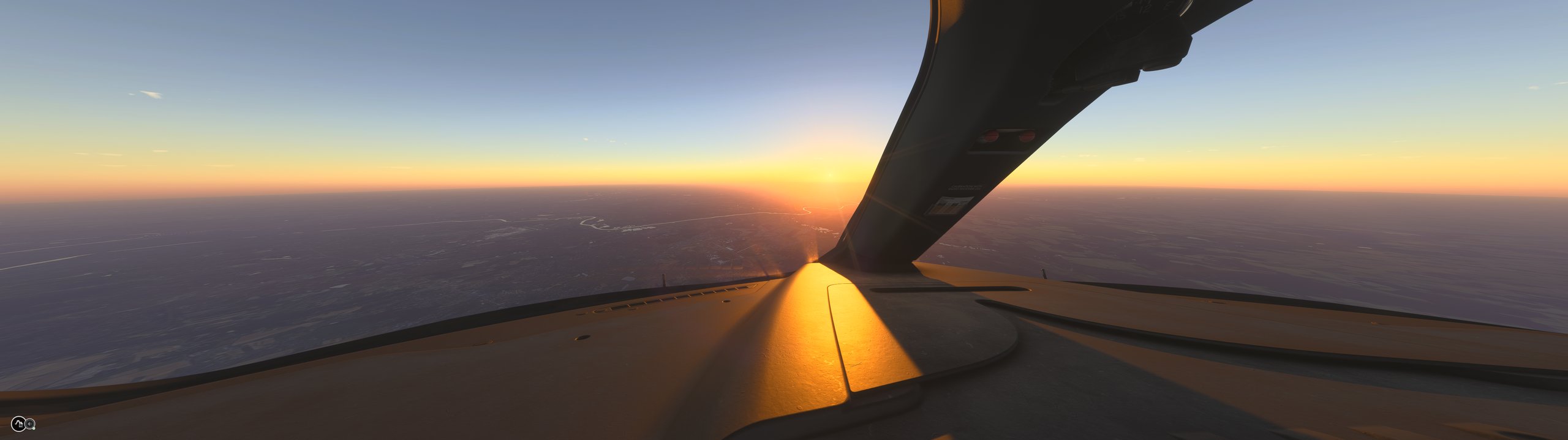 Aile dorée au coucher de soleil